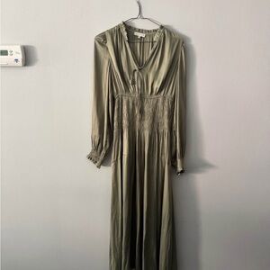 Elegant Olive Green Maxi Dress